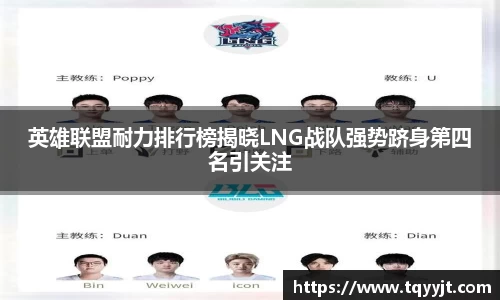 英雄联盟耐力排行榜揭晓LNG战队强势跻身第四名引关注